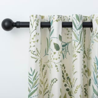 Matt Black Orb Curtain Pole 120 - 220cm