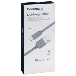 Goodmans Lightning USB Charging Cable - Grey