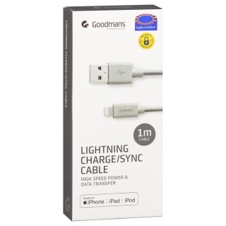 Goodmans Lightning USB Charging Cable - Grey