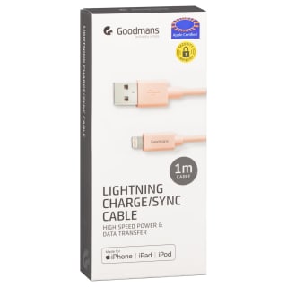 Goodmans Lightning USB Charging Cable - Pink