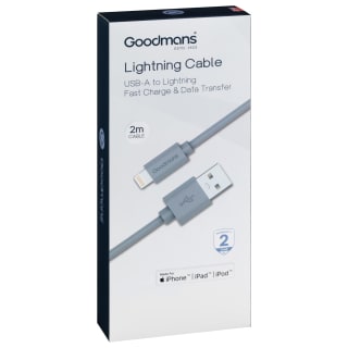 Goodmans Lightning Charge-Sync Cable 2m - Grey
