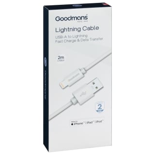 Goodmans Lightning Charge-Sync Cable 2m - White