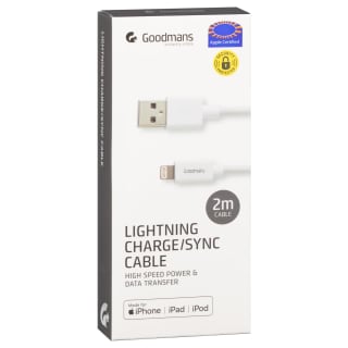 Goodmans Lightning Charge-Sync Cable 2m - White