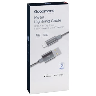 Goodmans Lightning Metal Charging Cable - Dark Grey