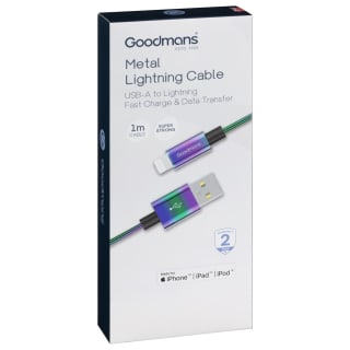 Goodmans Lightning Metal Charging Cable - Iridescent