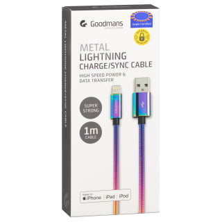Goodmans Lightning Metal Charging Cable - Iridescent
