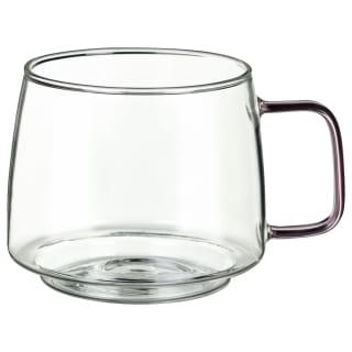 Glass Mug with Coloured Handle - Pink