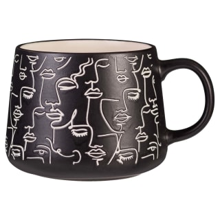 Face Print Mug - Black