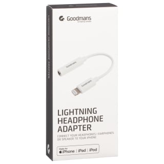 Goodmans Lightning Headphone Adapter - White