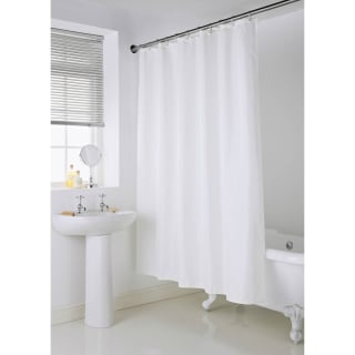 Mono Jacquard Shower Curtain - White