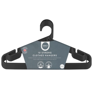 Simply Everyday Strong Clothes Hangers 10pk - Black