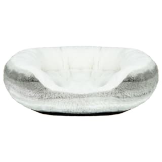 Oval Faux Fur Pet Bed - Grey