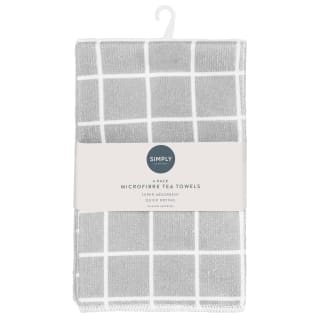 Microfibre Tea Towels 4pk - Check