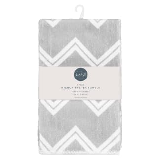Microfibre Tea Towels 4pk - Zig Zag