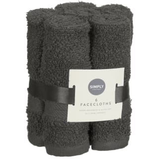 Simply Everyday Face Cloths 6pk - Grey