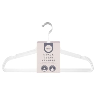 Adult Clear Plastic Hanger 6pk