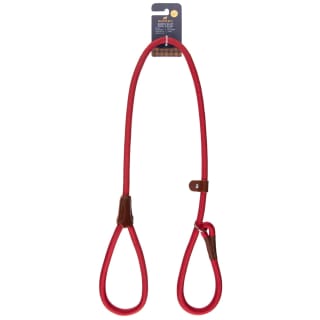 Huntley's Rope Lead With Faux Leather Trim 120cm - Red
