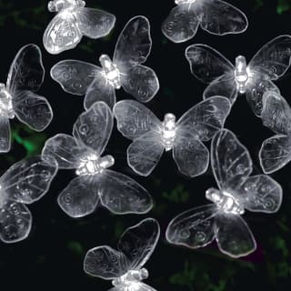 24 Solar LED Butterfly String Lights - White