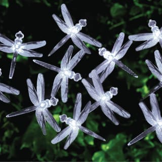 24 Solar LED Dragonfly String Lights - White