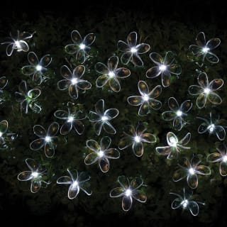 24 Solar LED Flower String Lights - White
