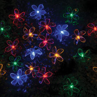24 Solar LED Flower String Lights - Multicolour