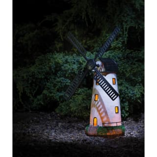 Solar Powered Light & Motion Windmill - White