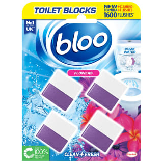 Bloo 2 in 1 Toilet Blocks 4pk - Flowers