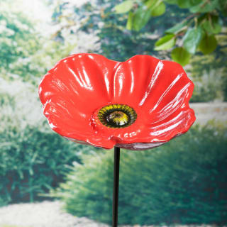Wilde & Oakes Ground Spike Bird Feeder - Poppy