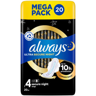 Always Ultra Secure Night Pads Mega Pack 20pk