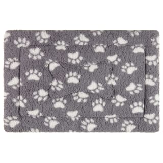 Paw Print Puppy Crate Mat - Grey