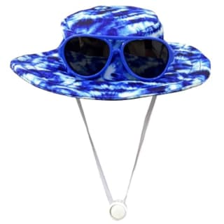 Chilli Paws Summer Pet Hat with Sunglasses - Small - Blue