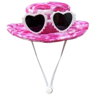 Chilli Paws Summer Pet Hat with Sunglasses - Small - Pink