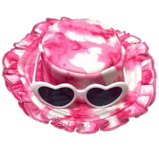 Chilli Paws Summer Pet Hat with Sunglasses - Small - Pink