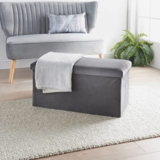Velvet Effect Storage Box - Grey