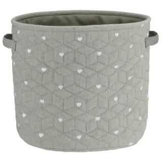 Heart Fabric Basket - Grey