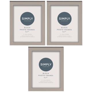 Simply Everyday 5 x 7&quot; Block Frames 3pk - Grey