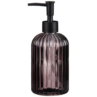 Ribbed Glass Soap Dispenser - Grey