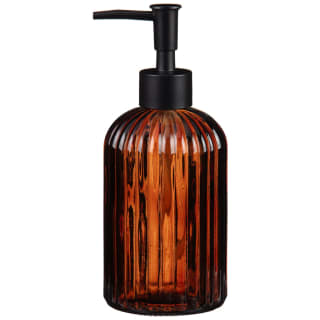 Ribbed Glass Soap Dispenser - Amber