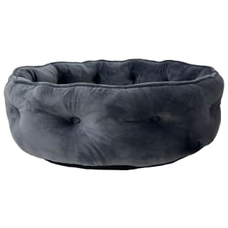 Velvet Chesterfield Pet Bed - Grey