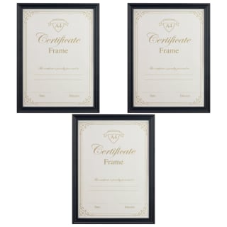 Certificate Frames A4 3pk - Black