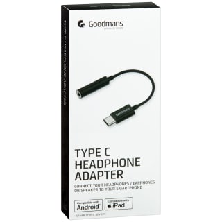 Goodmans Type C Headphone Adapter - Black