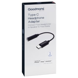 Goodmans Type C Headphone Adapter - Black