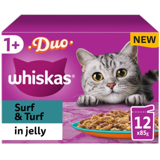 Whiskas 1+ Duo Surf & Turf in Jelly 12 x 85g