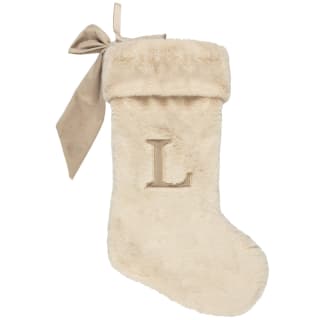 Alphabet Stocking - Taupe - Assorted