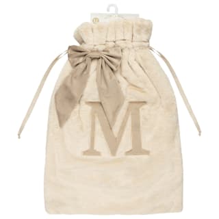 Alphabet Christmas Sack - Taupe - Assorted