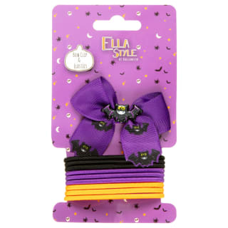 Ella Style At Halloween Bow Clip & Elastics - Bat