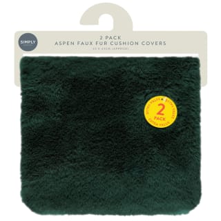 Simply Everyday Aspen Faux Fur Cushion Covers 2pk - Dark Green