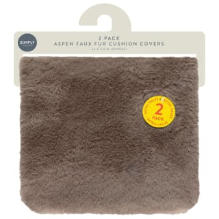 Simply Everyday Aspen Faux Fur Cushion Covers 2pk - Mink