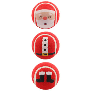 Christmas Tennis Balls 3pk - Santa