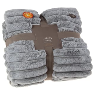 Lakely Faux Fur Throw - Grey